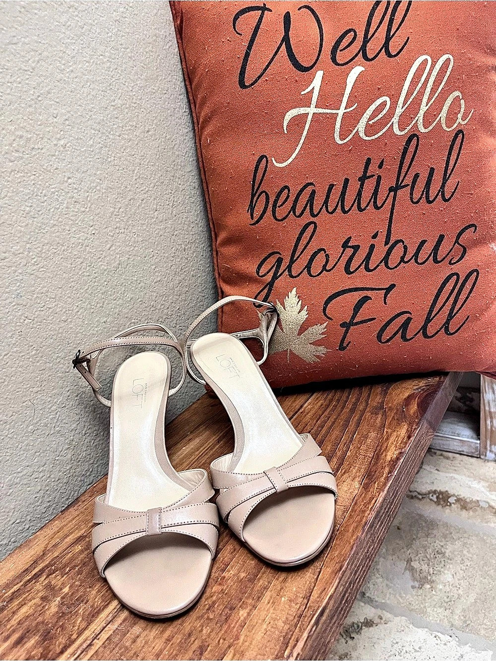 LOFT Strappy Heels in Beige 7 1/2